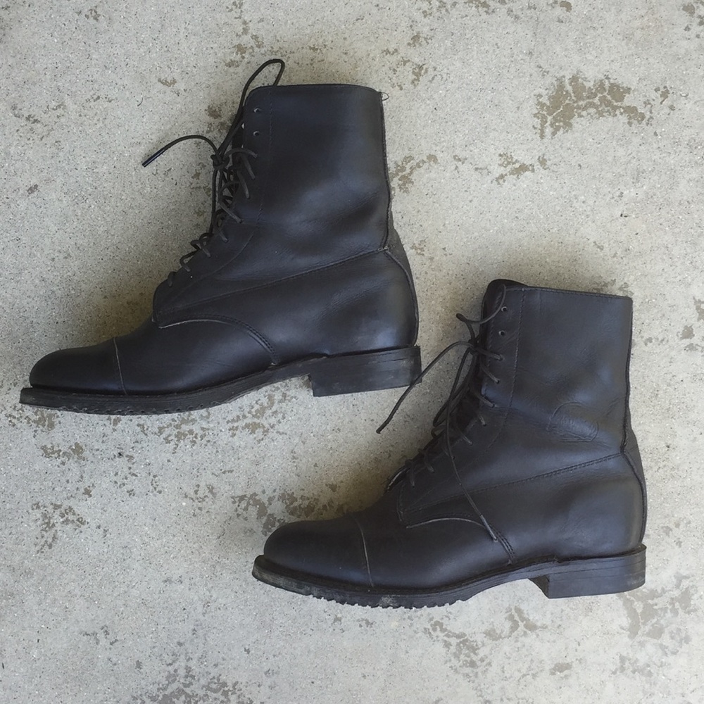 Black Equestrian Lace up Ankle Boots